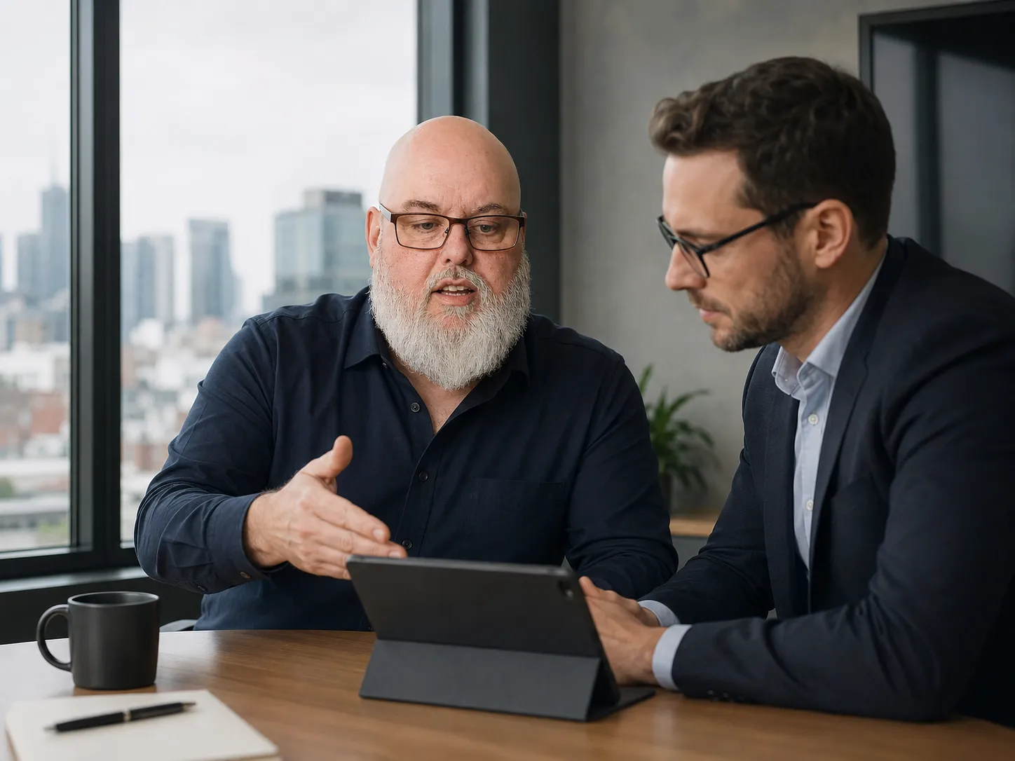 Jerry Hudson working with a client